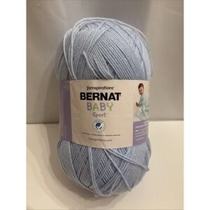 (1) 12.3oz Bernat‎ Baby Sport Yarn 21128 BABY BLUE Solid Light 3 Acrylic
